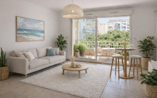 JUAN- LES -PINS FRONT DE MER DERNIER ETAGE TERRASSE